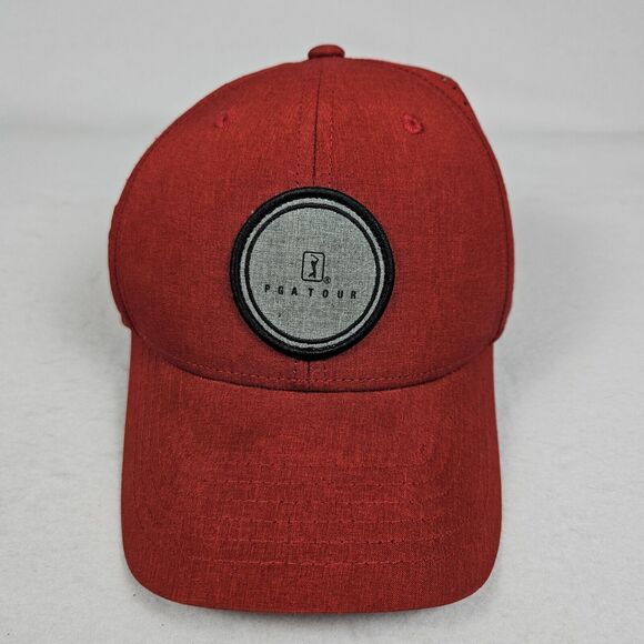 PGA Tour Pro Series Patch Tango Red Adjustable Golf Hat Cap Breathable Snapback - Picture 4 of 15